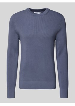 Sweter z dzianiny z okrągłym dekoltem ze sklepu Peek&Cloppenburg  w kategorii Swetry męskie - zdjęcie 174775383