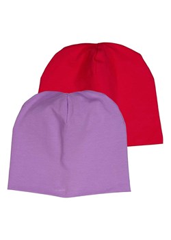 Fred´s World by GREEN COTTON Czapki beanie (2 szt.) &quot;Alfa&quot; w kolorze fioletowym i czerwonym ze sklepu Limango Polska w kategorii Czapki dziecięce - zdjęcie 174776250