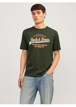 Jack &amp; Jones Koszulka w kolorze ciemnozielonym ze sklepu Limango Polska w kategorii T-shirty męskie - zdjęcie 174776571