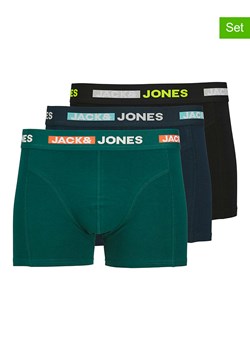 Jack &amp; Jones Bokserki (3 pary) w kolorze zielono-granatowo-czarnym ze sklepu Limango Polska w kategorii Majtki męskie - zdjęcie 174776630