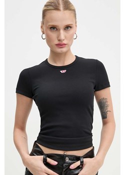 Diesel t-shirt T-ELE-LONG-D damski kolor czarny A14961.0EJAI ze sklepu ANSWEAR.com w kategorii Bluzki damskie - zdjęcie 174779160