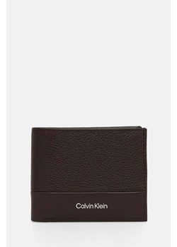 Calvin Klein portfel skórzany męski kolor brązowy K50K512269 ze sklepu ANSWEAR.com w kategorii Portfele męskie - zdjęcie 174779891