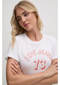 Pepe Jeans t-shirt bawełniany GIGI damski kolor biały PL505958 ze sklepu ANSWEAR.com w kategorii Bluzki damskie - zdjęcie 174780051