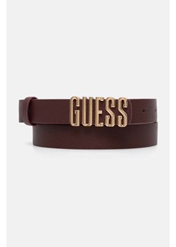 Guess pasek MERDIAN damski kolor bordowy BW9114 P4225 ze sklepu ANSWEAR.com w kategorii Paski damskie - zdjęcie 174784462