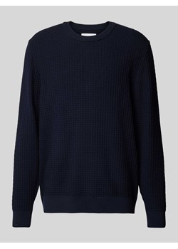 Sweter z dzianiny z prążkowanymi wykończeniami model ‘GRAANMO’ ze sklepu Peek&Cloppenburg  w kategorii Swetry męskie - zdjęcie 174784981