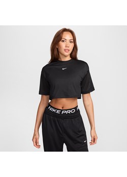 T-shirt damski o krótkim kroju z siateczki Nike Sportswear - Czerń ze sklepu Nike poland w kategorii Bluzki damskie - zdjęcie 174785051