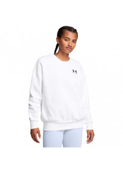 Damska bluza dresowa nierozpinana bez kaptura Under Armour UA Icon Fleece OS Crew - biała ze sklepu Sportstylestory.com w kategorii Bluzy damskie - zdjęcie 174787220