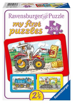 Ravensburger 6-częściowe puzzle (3 szt.) &quot;Excavator, tractor and tipper loader&quot; - 2+ ze sklepu Limango Polska w kategorii Puzzle - zdjęcie 174791442