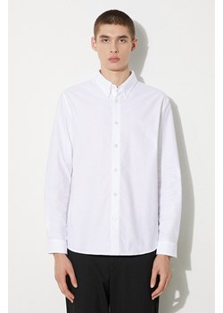 A.P.C. koszula bawełniana Chemise Greg męska kolor biały regular z kołnierzykiem klasycznym COECK.H12499-WHITE ze sklepu PRM w kategorii Koszule męskie - zdjęcie 174795202