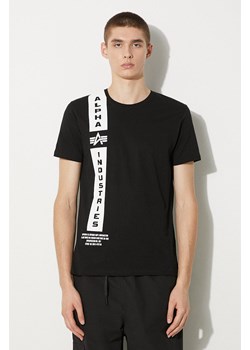 Alpha Industries t-shirt bawełniany Defense T kolor czarny z nadrukiem 198512.03-CZARNY ze sklepu PRM w kategorii T-shirty męskie - zdjęcie 174795252