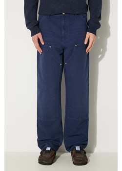 Carhartt WIP spodnie bawełniane Double Knee Pant kolor granatowy w fasonie cargo I031501.29L3K ze sklepu PRM w kategorii Spodnie męskie - zdjęcie 174795530