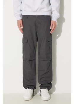 Carhartt WIP spodnie bawełniane Aviation Pant kolor szary w fasonie cargo I032468.8702 ze sklepu PRM w kategorii Spodnie męskie - zdjęcie 174795540