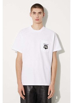 Carhartt WIP t-shirt bawełniany S/S Heart Train Pocket męski kolor biały z aplikacją I033979.02XX ze sklepu PRM w kategorii T-shirty męskie - zdjęcie 174795594