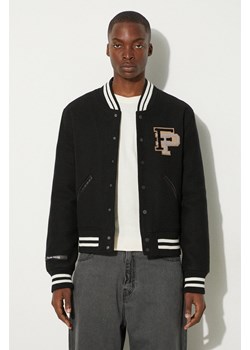 Filling Pieces kurtka bomber wełniana Varsity Jacket kolor czarny przejściowa oversize 81422201863 ze sklepu PRM w kategorii Kurtki damskie - zdjęcie 174795644