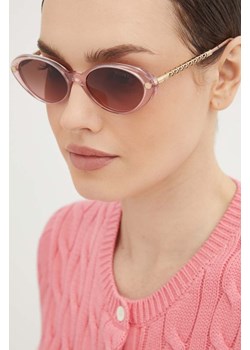 Versace okulary przeciwsłoneczne damskie kolor różowy 0VE4469 ze sklepu ANSWEAR.com w kategorii Okulary przeciwsłoneczne damskie - zdjęcie 174799530