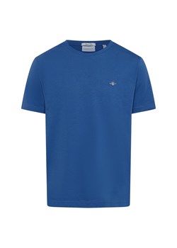 Gant T-shirt męski Mężczyźni Bawełna błękit królewski jednolity ze sklepu vangraaf w kategorii T-shirty męskie - zdjęcie 174799761