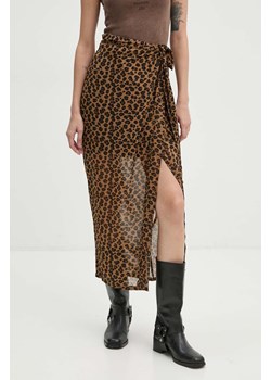 Never Fully Dressed spódnica Leopard Sheer Jaspre kolor beżowy maxi prosta NL28362 ze sklepu ANSWEAR.com w kategorii Spódnice - zdjęcie 174805374