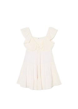 Cropp - Biała sukienka mini - biały ze sklepu Cropp w kategorii Sukienki - zdjęcie 174805890