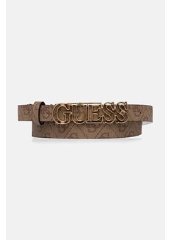 Guess pasek VICTORIA damski kolor beżowy BW9167 P4220 ze sklepu ANSWEAR.com w kategorii Paski damskie - zdjęcie 174809393