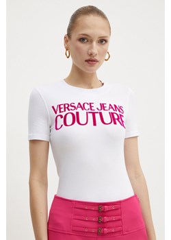 Versace Jeans Couture t-shirt damski kolor biały 77HAHL01 CJ02L ze sklepu ANSWEAR.com w kategorii Bluzki damskie - zdjęcie 174809630