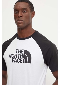 The North Face t-shirt Raglan Easy Tee męski kolor biały z nadrukiem NF0A8A6EFN41 ze sklepu ANSWEAR.com w kategorii T-shirty męskie - zdjęcie 174809722