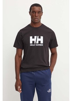 Helly Hansen t-shirt bawełniany HH LOGO męski kolor czarny z nadrukiem 30396 ze sklepu ANSWEAR.com w kategorii T-shirty męskie - zdjęcie 174809802