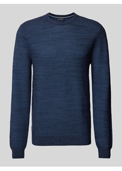 Sweter z dzianiny o kroju slim fit z fakturowanym wzorem ze sklepu Peek&Cloppenburg  w kategorii Swetry męskie - zdjęcie 174811082