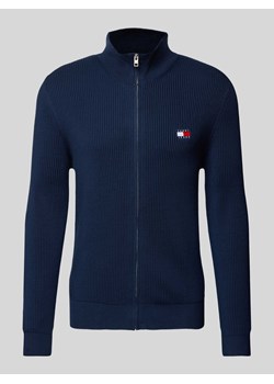 Kurtka z dzianiny o kroju slim fit z naszywką z logo ze sklepu Peek&Cloppenburg  w kategorii Swetry męskie - zdjęcie 174811151