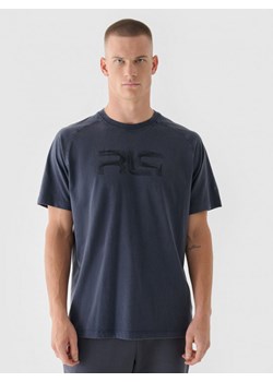 Męski t-shirt z nadrukiem 4F x Robert Lewandowski RL9SAW24TTSHM2182 - szary ze sklepu Sportstylestory.com w kategorii T-shirty męskie - zdjęcie 174814152