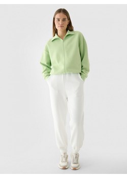 Damska bluza rozpinana bez kaptura 4F 4FRAW24TSWSF1789 - zielona ze sklepu Sportstylestory.com w kategorii Bluzy damskie - zdjęcie 174814203