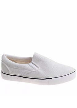Wsuwane tenisówki damskie slip on Białe /E4-3 16767 G7-38/ ze sklepu Pantofelek24.pl w kategorii Trampki damskie - zdjęcie 174816412