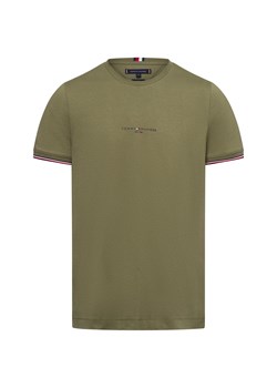 Tommy Hilfiger T-shirt męski Mężczyźni Bawełna oliwkowy jednolity ze sklepu vangraaf w kategorii T-shirty męskie - zdjęcie 174817130