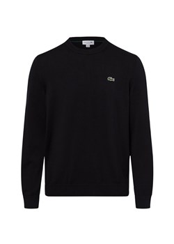 Lacoste Męski sweter z dzianiny Mężczyźni czarny jednolity ze sklepu vangraaf w kategorii Swetry męskie - zdjęcie 174817142