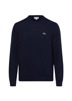 Lacoste Męski sweter z dzianiny Mężczyźni granatowy jednolity ze sklepu vangraaf w kategorii Swetry męskie - zdjęcie 174817143