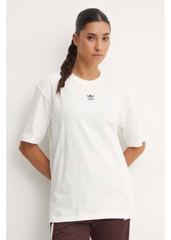 adidas Originals t-shirt bawełniany damski kolor beżowy IY7322 ze sklepu ANSWEAR.com w kategorii Bluzki damskie - zdjęcie 174817382