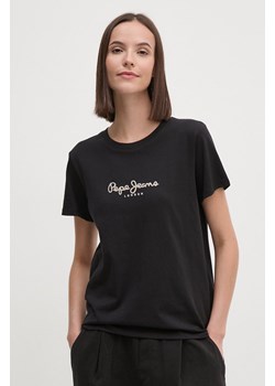 Pepe Jeans t-shirt bawełniany FIORE damski kolor czarny PL505951 ze sklepu ANSWEAR.com w kategorii Bluzki damskie - zdjęcie 174817392