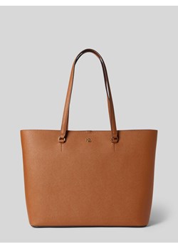 Torba tote ze skóry bydlęcej z aplikacją z logo model ‘KARLY’ ze sklepu Peek&Cloppenburg  w kategorii Torby Shopper bag - zdjęcie 174817603