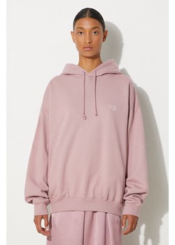 Y-3 bluza Fleece Hoodie damska kolor różowy z kapturem z nadrukiem JD9819 ze sklepu PRM w kategorii Bluzy damskie - zdjęcie 174818251