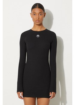 Marine Serre sukienka Moon Logo Ribbed Jersey Mini Dress kolor czarny mini dopasowana WDR267A.CJER0011 ze sklepu PRM w kategorii Sukienki - zdjęcie 174818312