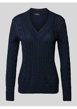 Sweter z dzianiny z prążkowanymi wykończeniami ze sklepu Peek&Cloppenburg  w kategorii Swetry damskie - zdjęcie 174822402