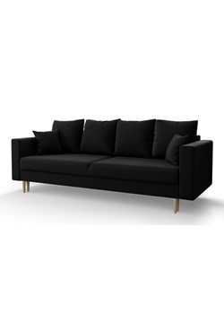 Czarna welurowa sofa rozkładana M8-P88 ze sklepu Edinos.pl w kategorii Sofy i kanapy - zdjęcie 174823521
