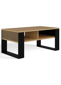 Ława Z Lamelami I Półką Dąb Artisan + Czarny T2-B31 ze sklepu Edinos.pl w kategorii Stoły - zdjęcie 174823793