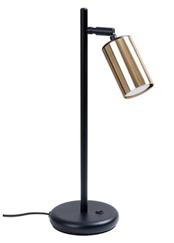 Lampka na biurko z kloszem w kształcie tuby czarny + złoty - A577 T1-A43 ze sklepu Edinos.pl w kategorii Lampy stołowe - zdjęcie 174823861