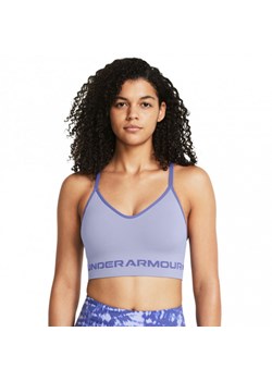 Biustonosz treningowy Under Armour UA Seamless Low Long Bra - fioletowy ze sklepu Sportstylestory.com w kategorii Biustonosze - zdjęcie 174824944