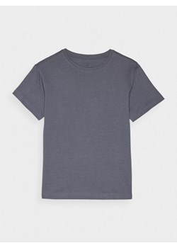 Chłopięcy t-shirt basic 4F 4FJRAW24TTSHM2315 - szary ze sklepu Sportstylestory.com w kategorii T-shirty chłopięce - zdjęcie 174832990