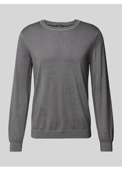 Sweter z dzianiny o kroju slim fit z żywej wełny z okrągłym dekoltem ze sklepu Peek&Cloppenburg  w kategorii Swetry męskie - zdjęcie 174834812