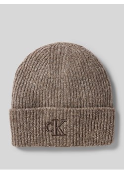 Czapka beanie z wyhaftowanym logo model ‘THICK’ ze sklepu Peek&Cloppenburg  w kategorii Czapki zimowe damskie - zdjęcie 174838252