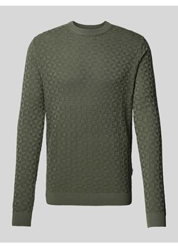 Sweter z dzianiny z fakturowanym wzorem model ‘KALLE’ ze sklepu Peek&Cloppenburg  w kategorii Swetry męskie - zdjęcie 174838270