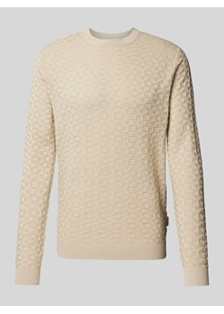 Sweter z dzianiny z fakturowanym wzorem model ‘KALLE’ ze sklepu Peek&Cloppenburg  w kategorii Swetry męskie - zdjęcie 174838272