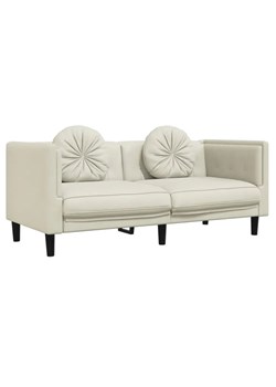 Kremowa stylowa sofa 2-osobowa z poduszkami - FINO 4X ze sklepu Edinos.pl w kategorii Sofy i kanapy - zdjęcie 174839040